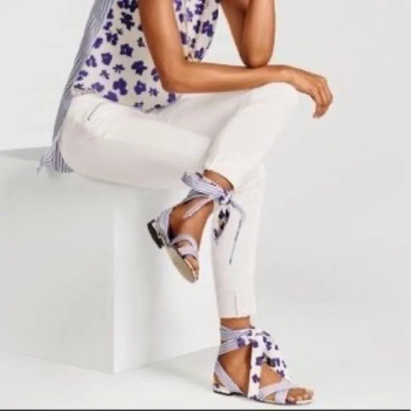 CAbi Tied Up Floral Ankle Strap Sandle - Picture 1 of 7